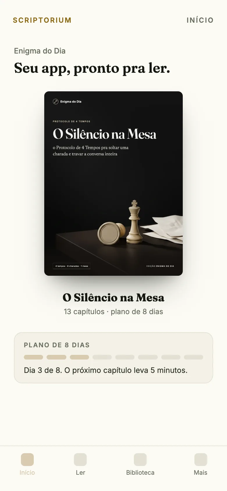 Capa do app do guia O Silêncio na Mesa
